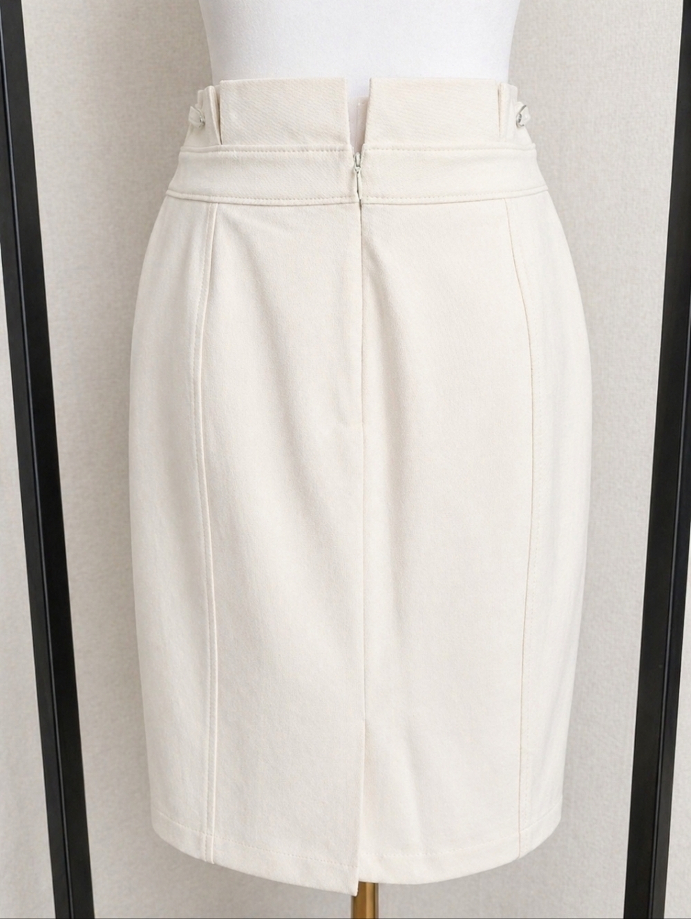 White House Black Market Pencil Skirt Cream Ivory Tailored Midi | Size 6 - Picture 7 of 10
